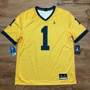 Jordan Michigan Wolverines Alternate Football Jersey Men’s Size Large Amarillo